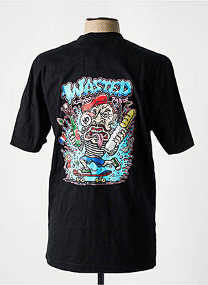 Tricou croială dreaptă mâneci scurte negru WASTED PARIS bărbat