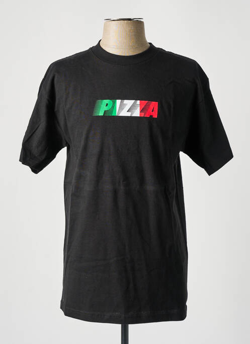 Tricou negru PIZZA SKATEBOARD bărbat