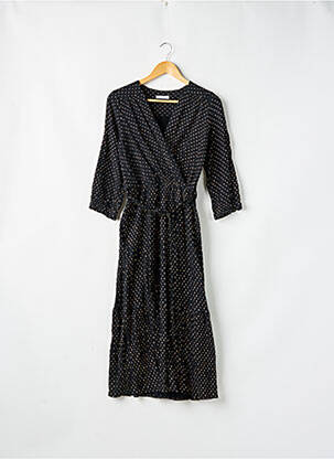Rochie lungă imprimeu fantezie mâneci 3/4 negru SANS MARQUE femeie