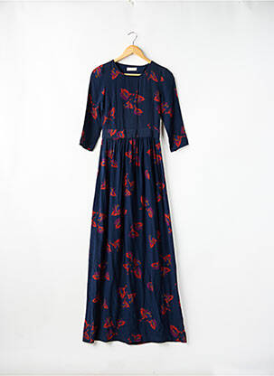 Rochie lungă imprimeu floral mâneci 3/4 albastru BA&SH femeie