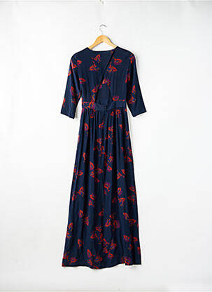 Rochie lungă imprimeu floral mâneci 3/4 albastru BA&SH femeie