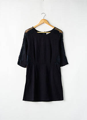 Rochie scurtă croială fluidă mâneci 3/4 negru SUNCOO femeie