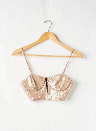 Top croială cambrată bretele subțiri bej ZARA femme