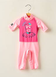 Costum de baie dintr-o singură piesă serigrafie roz DECATHLON fille