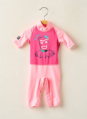 Costum de baie dintr-o singură piesă roz DECATHLON fată