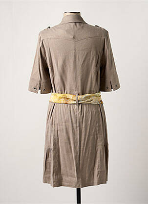 Rochie midi mâneci 3/4 mâneci 3/4 gri K'TENDANCES femeie