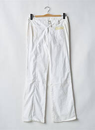 Pantalon drept țesătură poplin talie joasă alb BE YOU K femme
