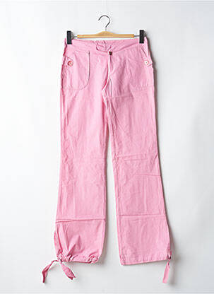 Pantalon drept țesătură poplin talie joasă roz BE YOU K femeie