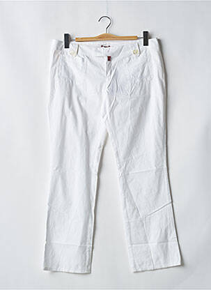 Pantalon drept țesătură poplin talie joasă alb BE YOU K femeie