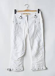 Pantalon trei sferturi croială dreaptă mărime normală alb DOUBLE ONE PEACE femme