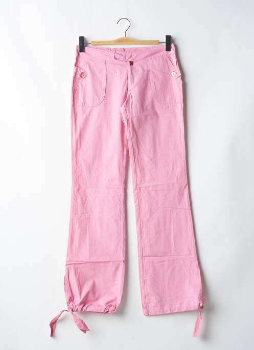 Pantalon drept țesătură poplin talie joasă roz BE YOU K femme