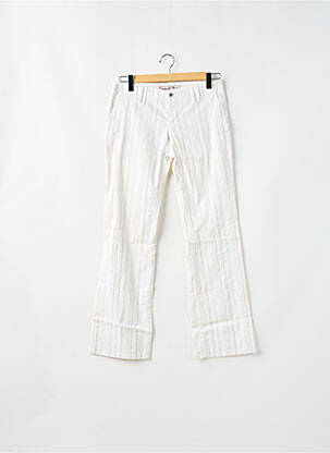 Pantalon chino țesătură poplin mărime normală alb FREEMAN T.PORTER femeie
