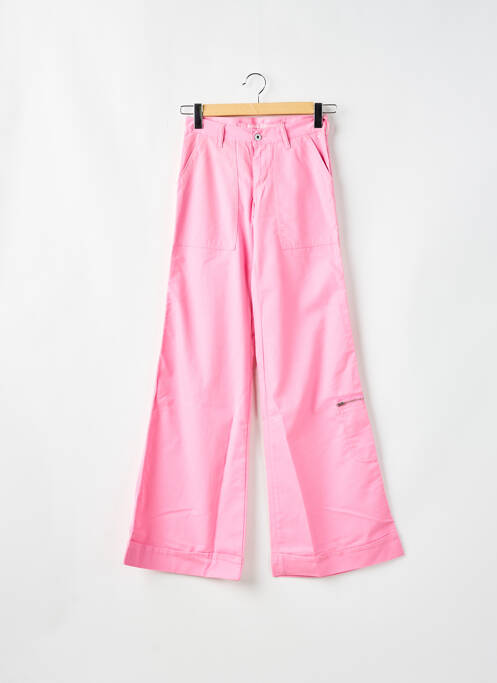 Pantalon drept închidere cu fermoar sub clapetă cu nasturi mărime normală roz LA BRIGADA INTERNACIONAL femme