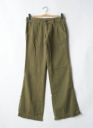 Pantalon drept țesătură poplin verde LOIS femeie