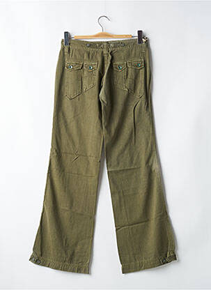 Pantalon drept țesătură poplin verde LOIS femeie