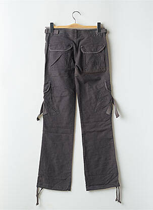 Pantalon larg țesătură poplin talie joasă gri RWD femeie