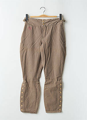 Pantalon 7/8 țesătură poplin mărime normală maro SCHOOL RAG femeie