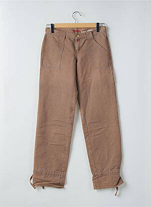 Pantalon drept țesătură poplin mărime normală maro BE YOU K femeie