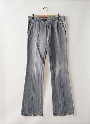 Blugi bootcut închidere cu fermoar sub clapetă cu scai talie joasă gri CIMARRON femeie