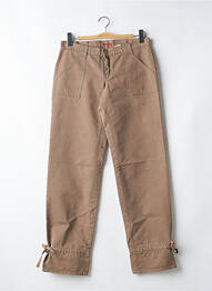 Pantalon drept închidere cu fermoar sub clapetă cu nasturi talie joasă bej BE YOU K femme