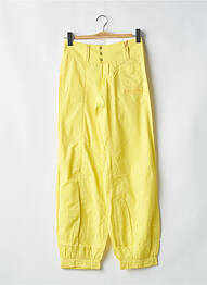 Pantalon drept țesătură poplin talie joasă galben BE YOU K femeie