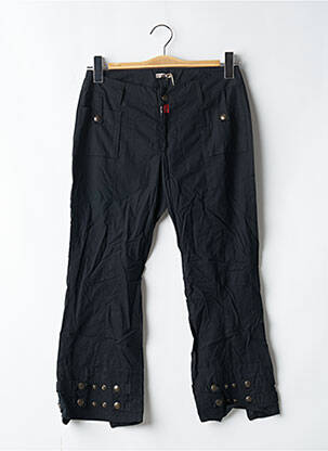 Pantalon trei sferturi croială dreaptă talie joasă negru BE YOU K femeie
