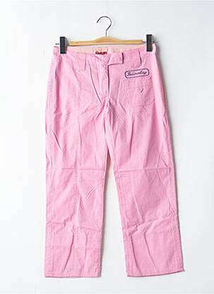 Pantalon trei sferturi croială dreaptă talie joasă roz BE YOU K femeie