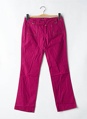 Pantalon 7/8 țesătură poplin talie joasă roz BE YOU K femeie