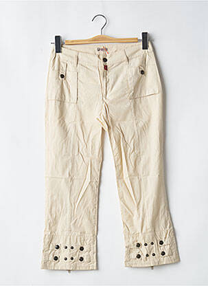 Pantalon trei sferturi croială dreaptă talie joasă bej BE YOU K femeie