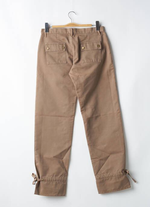 Pantalon drept închidere cu fermoar sub clapetă cu nasturi talie joasă bej BE YOU K femme