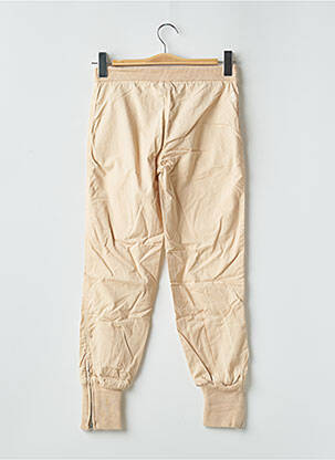 Pantalon drept țesătură poplin talie elastică bej TEDDY SMITH INDUSTRY fată