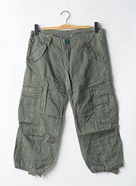 Pantalon trei sferturi țesătură poplin mărime normală verde LOIS homme