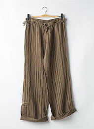 Pantalon drept țesătură poplin mărime normală maro LOIS femeie