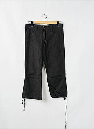 Pantalon trei sferturi țesătură poplin mărime normală negru RWD femeie