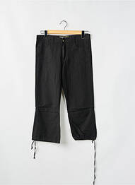 Pantalon trei sferturi țesătură poplin mărime normală negru RWD femeie