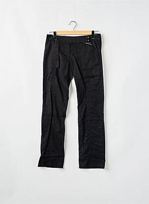 Pantalon drept țesătură poplin talie joasă negru SESSUN femeie