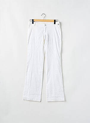 Pantalon drept țesătură poplin mărime normală alb TEDDY SMITH femeie