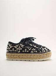 Espadrile închidere cu șireturi toc de 4 la 6 cm negru VICTORIA femeie