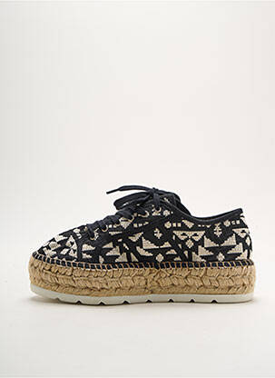 Espadrile închidere cu șireturi toc de 4 la 6 cm negru VICTORIA femeie