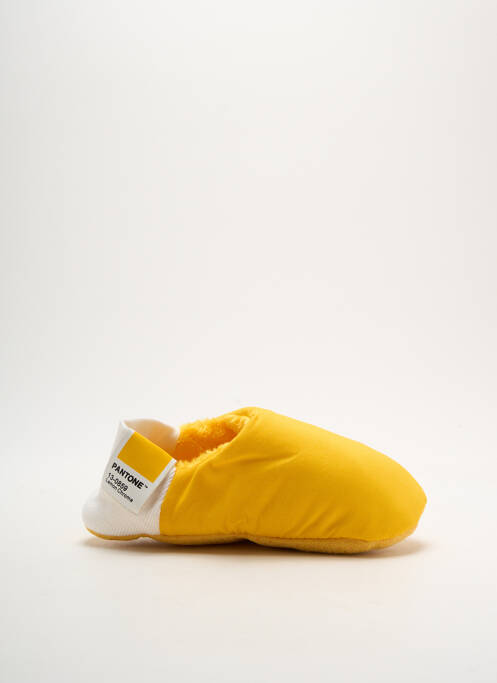 Papuci/pantofi de casă țesătură satinată vârf rotund galben PANTONE TM unisexe
