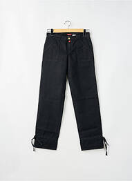 Pantalon drept închidere cu fermoar sub clapetă cu nasturi negru BE YOU K femeie