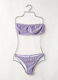 Costum de baie din două piese elasticitate top bentiță violet YSE femme