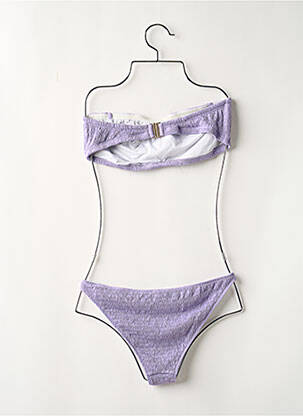 Costum de baie din două piese elasticitate top bentiță violet YSE femeie