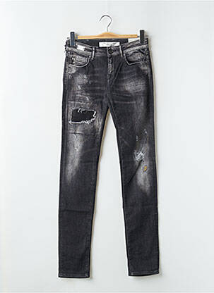 Blugi cu croială slim negru REPLAY femeie