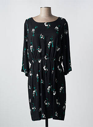 Rochie midi imprimeu floral mâneci lungi negru MINIMUM femeie