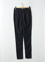 Pantalon slim țesătură poplin talie înaltă negru FIVE PM femme