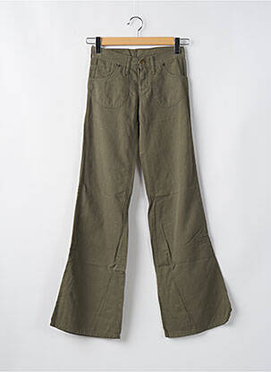 Pantalon drept țesătură poplin mărime normală verde CIMARRON femeie