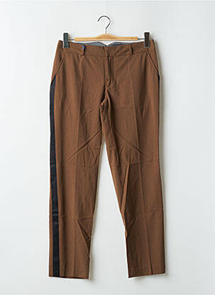 Pantalon chino broderie galoni laterali mărime normală maro LEON & HARPER femeie