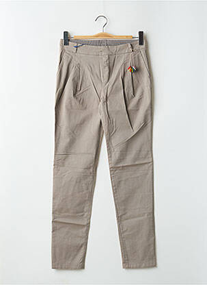 Pantalon chino țesătură poplin mărime normală gri LEON & HARPER femeie