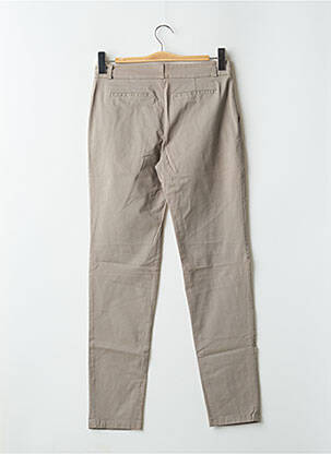 Pantalon chino țesătură poplin mărime normală gri LEON & HARPER femeie